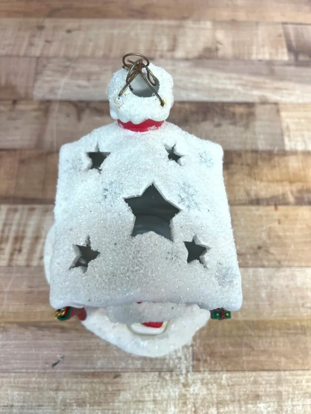 Sears Whole Home Holiday Handpainted Christmas Tealight Candle Holder Snowy Hous